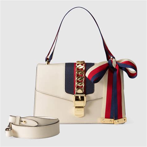 gucci sylvie white shoulder bag|gucci sylvie bag price.